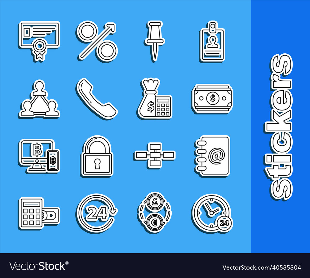 Set line clock 24 hours address book stacks