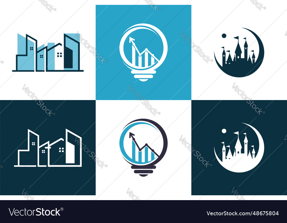 Set of real estate logo design element icon