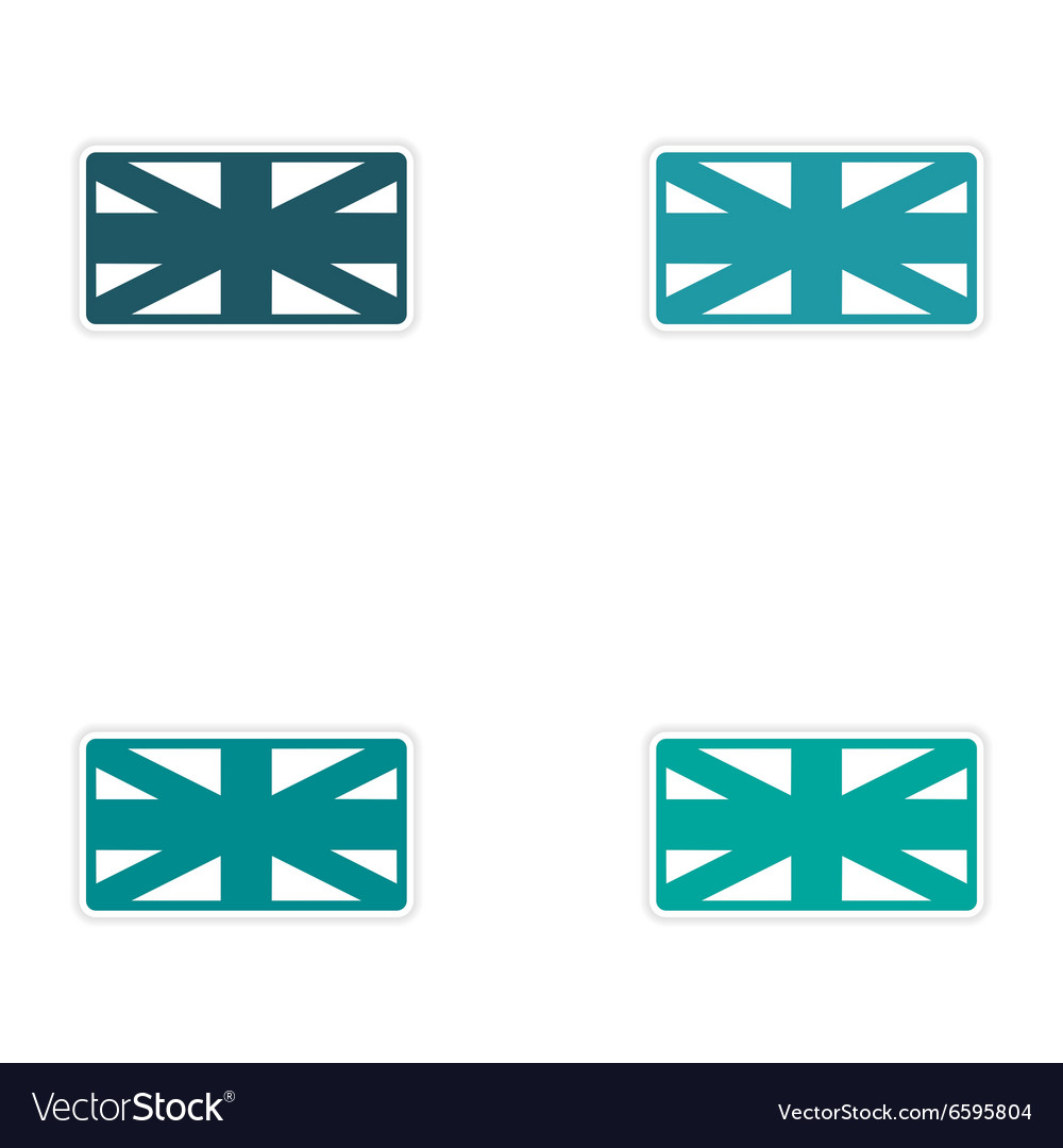 Set of stickers british flag on white background