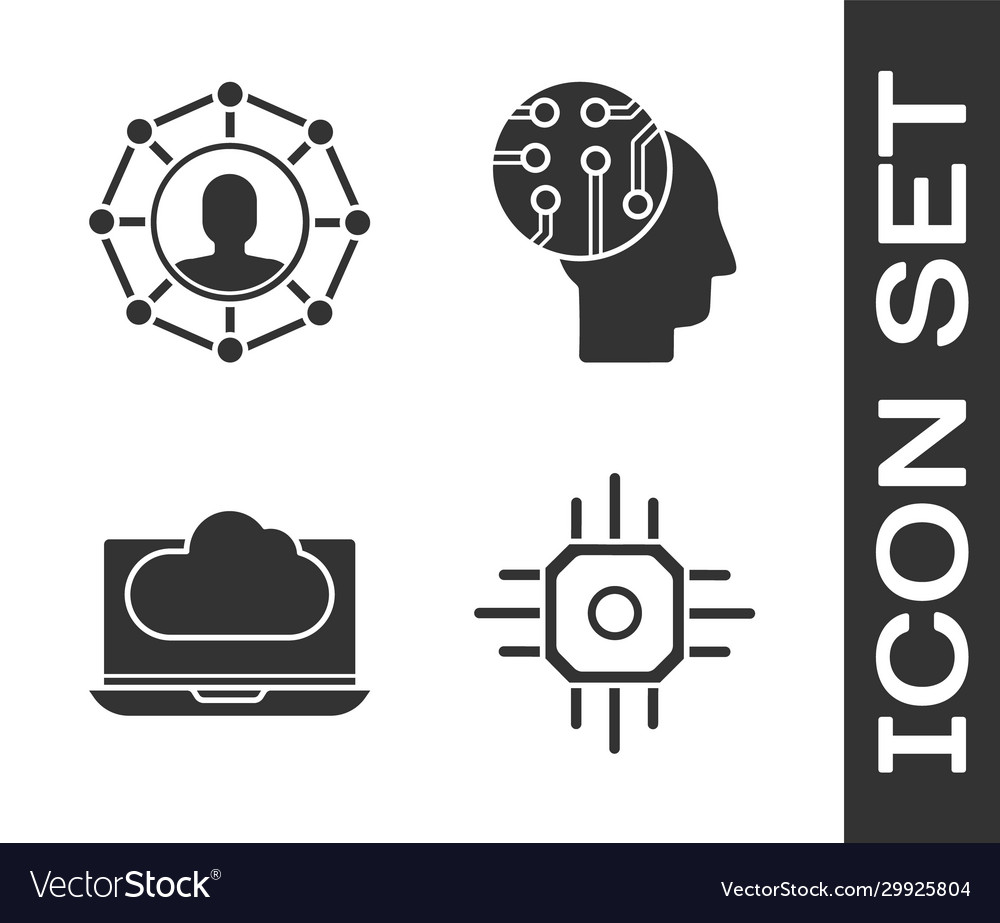 Set processor project team base cloud technology Vector Image Set processor project team base cloud technology
