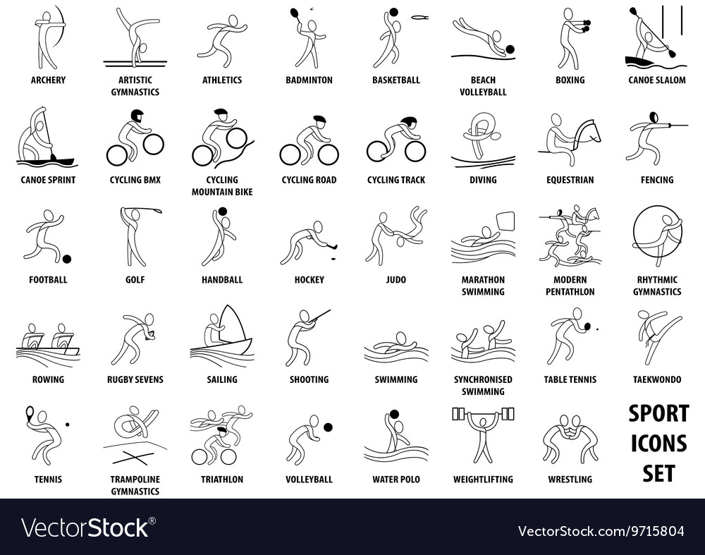 Sport icons set Royalty Free Vector Image - VectorStock