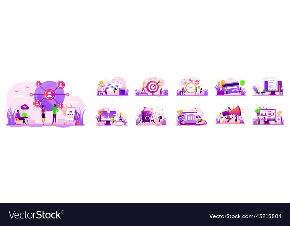 Teamwork and workflow management Vector Image Teamwork and workflow management