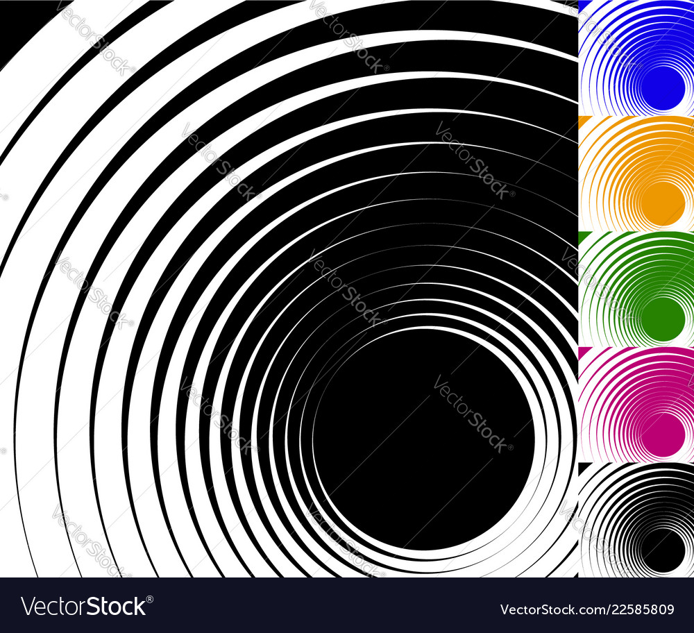 Abstract background set with concentric rotating vector image Abstract background set with concentric rotating