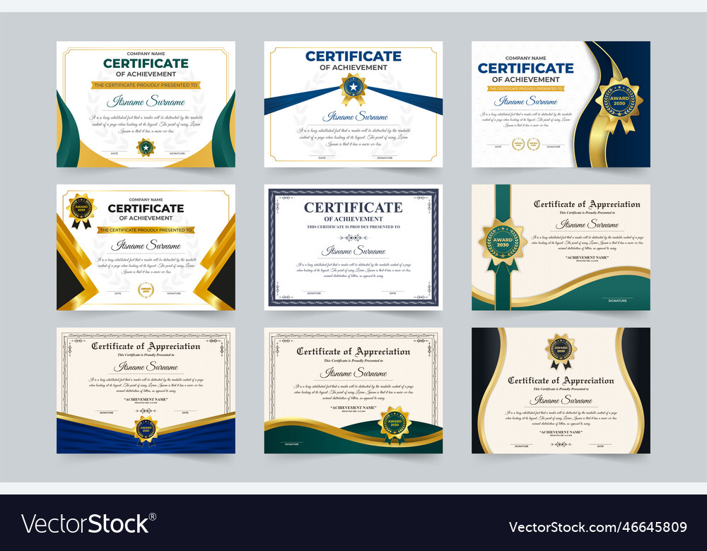 Achievement certificate and credential design