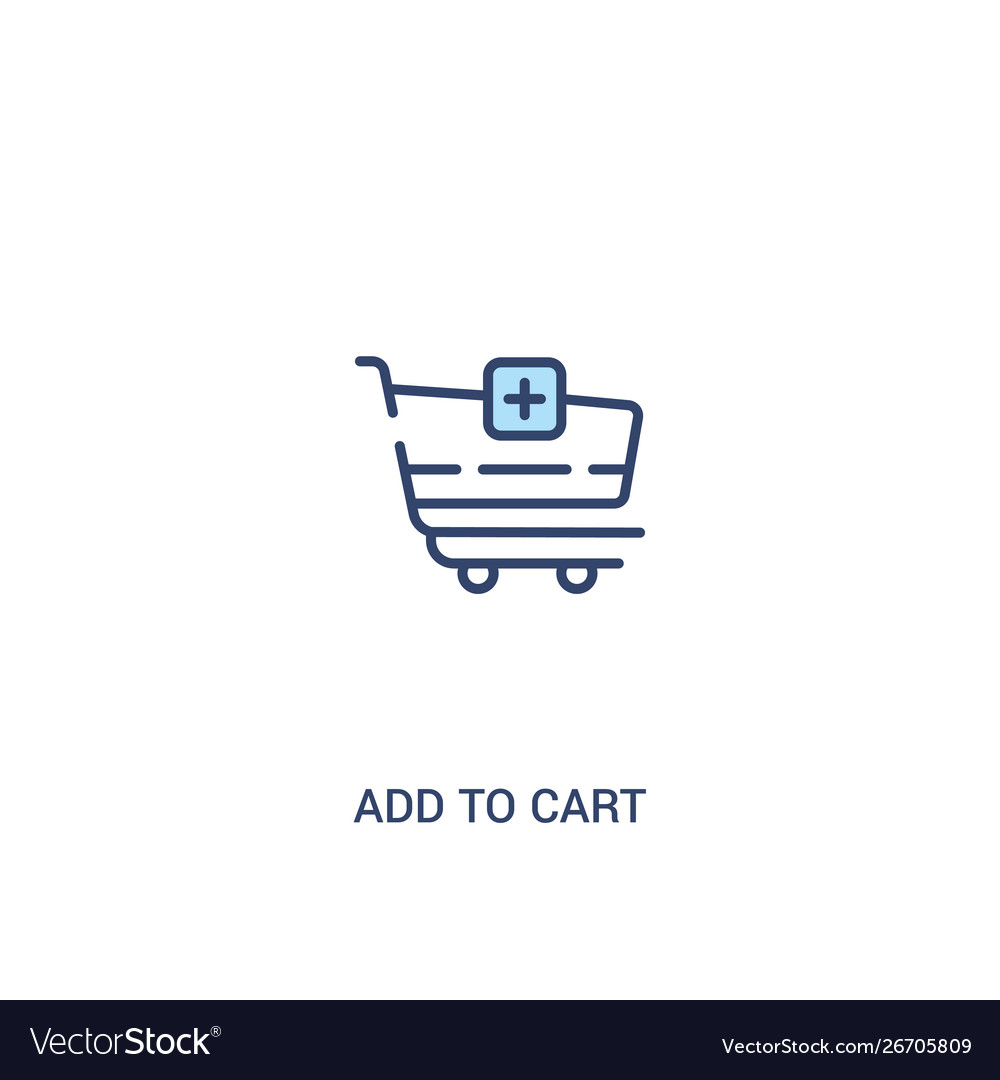 Add to cart concept 2 colored icon simple line vector image Add to cart concept 2 colored icon simple line