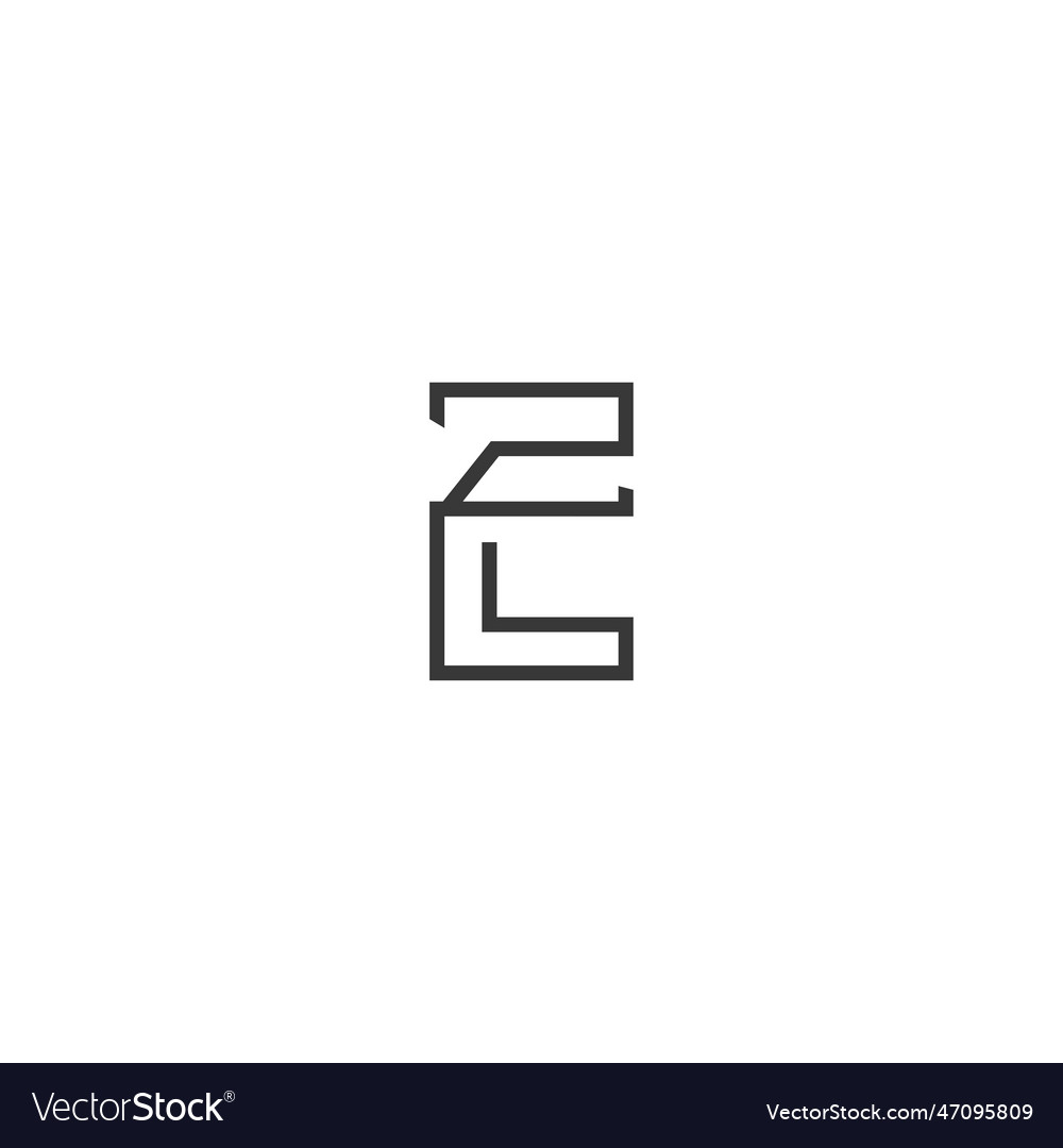 Alphabet initials logo zl lz z and l Royalty Free Vector