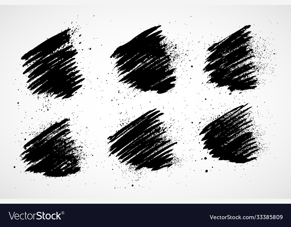 Black painted labels set isolated on white