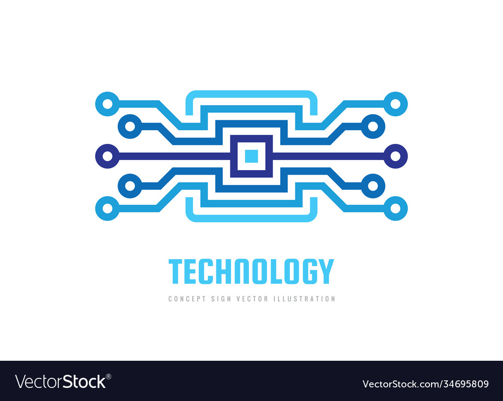 Block chain logo template design electronic techn