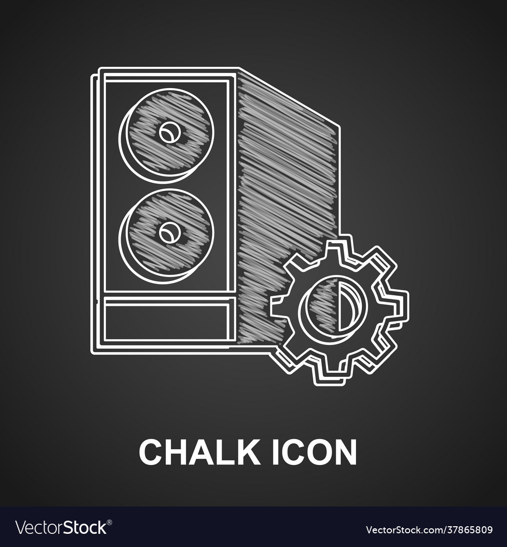 Chalk case computer setting icon isolated Vector Image Chalk case computer setting icon isolated