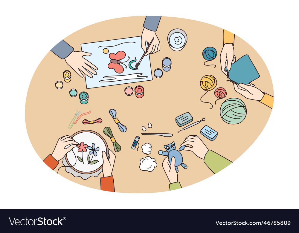 Children have fun engaged in hobby art workshops