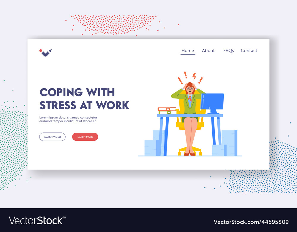 Coping with stress at work landing page template