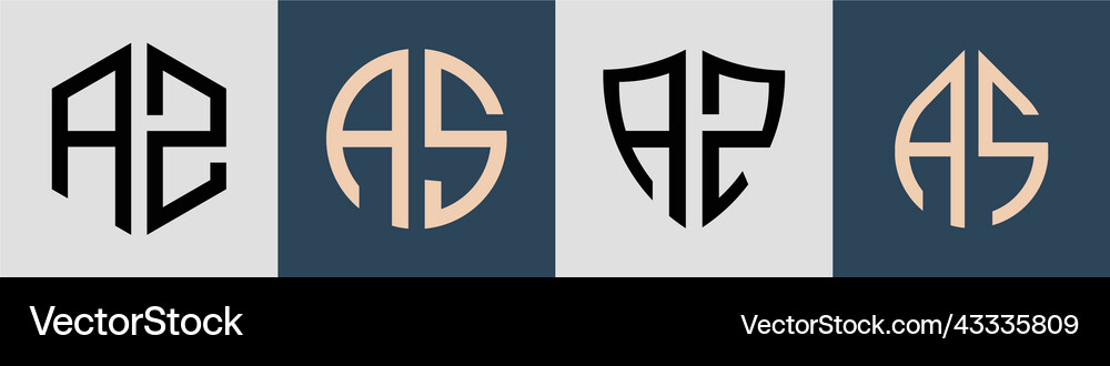 Creative simple initial letters az logo designs Vector Image