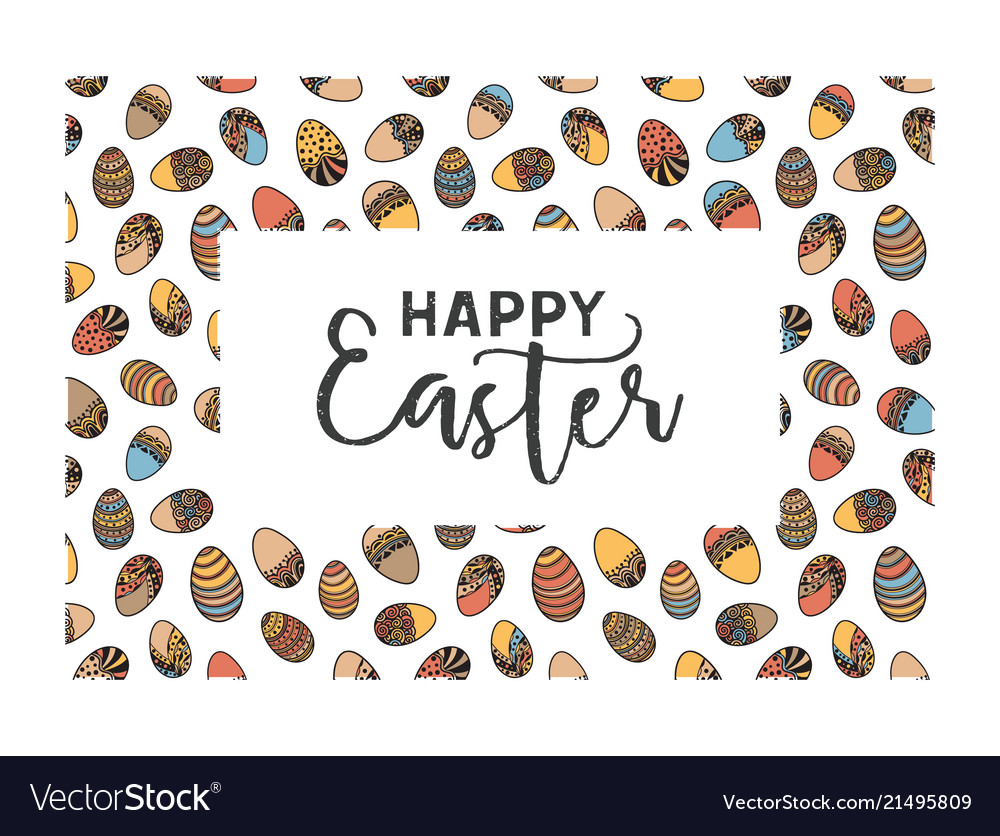 Easter doodle frame Royalty Free Vector Image - VectorStock