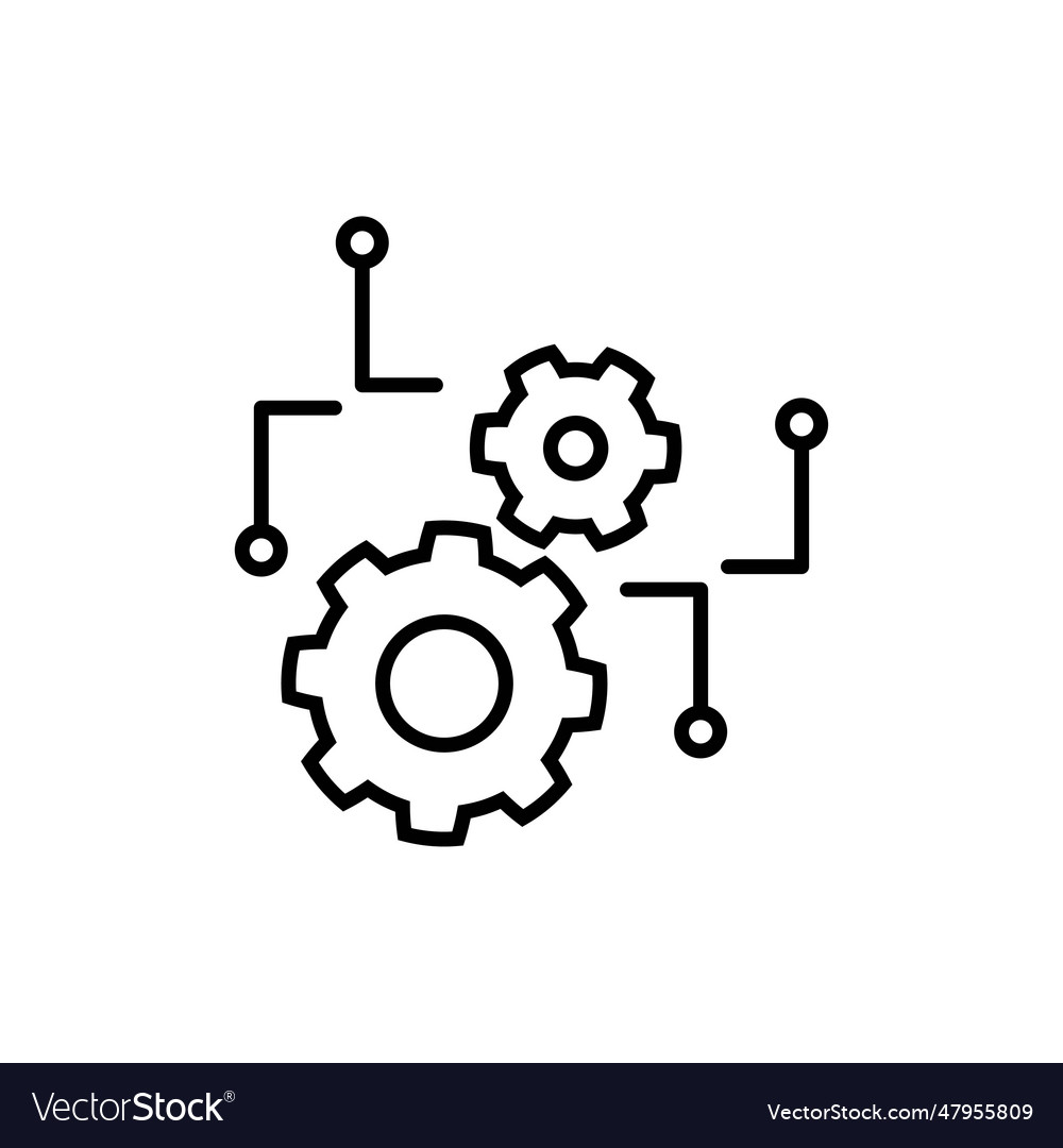 Function settings line sign icon vector image Function settings line sign icon