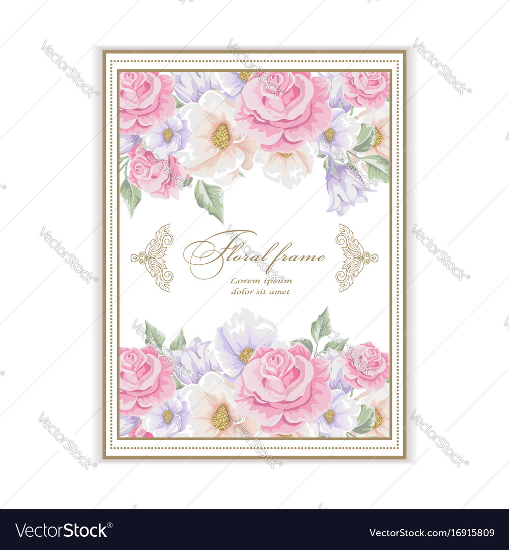 Greeting card with bouquet flowers for wedding