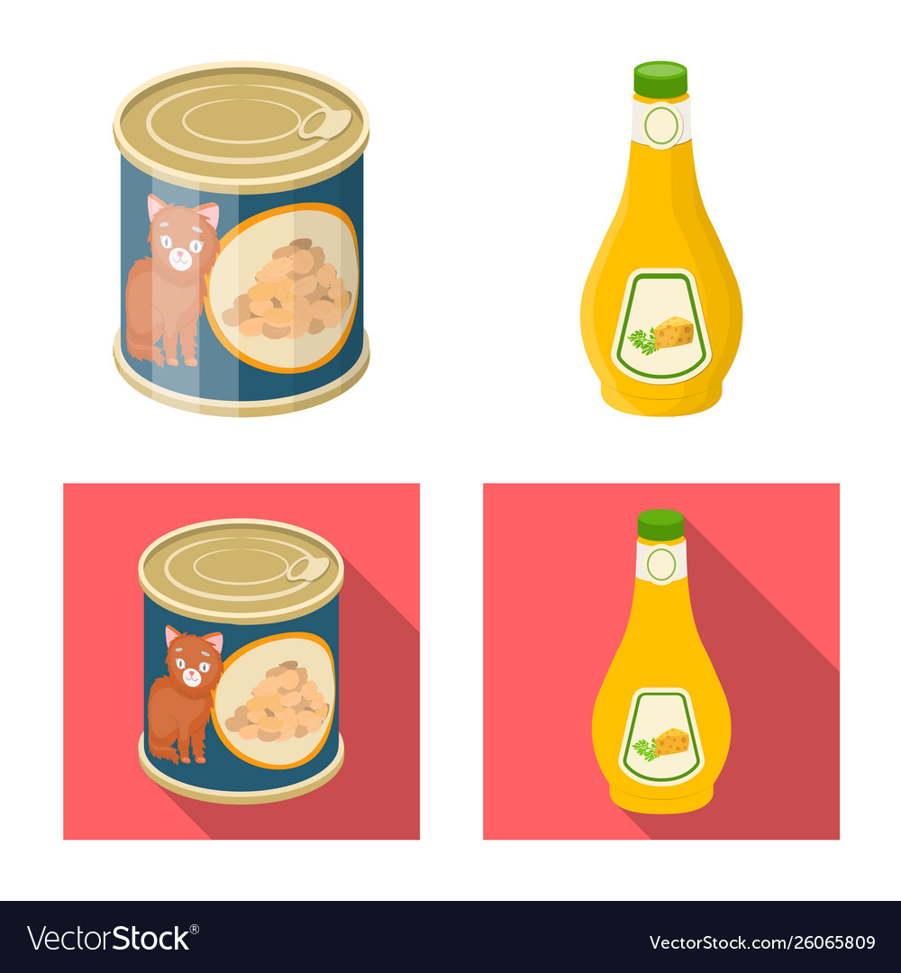 Isolated object can and food symbol collection