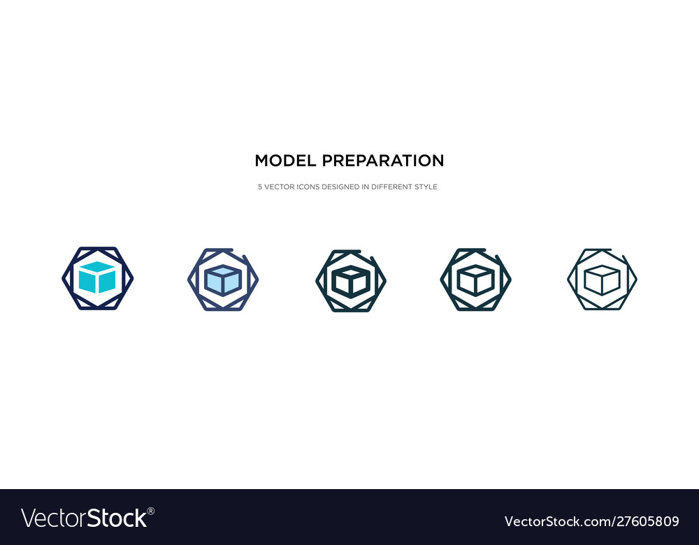 Model preparation icon in different style two