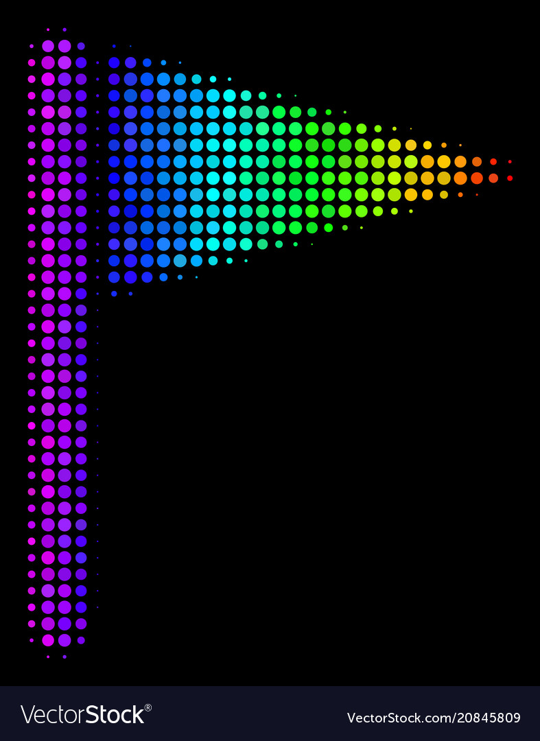 Spectrum dot triangle flag icon vector image Spectrum dot triangle flag icon