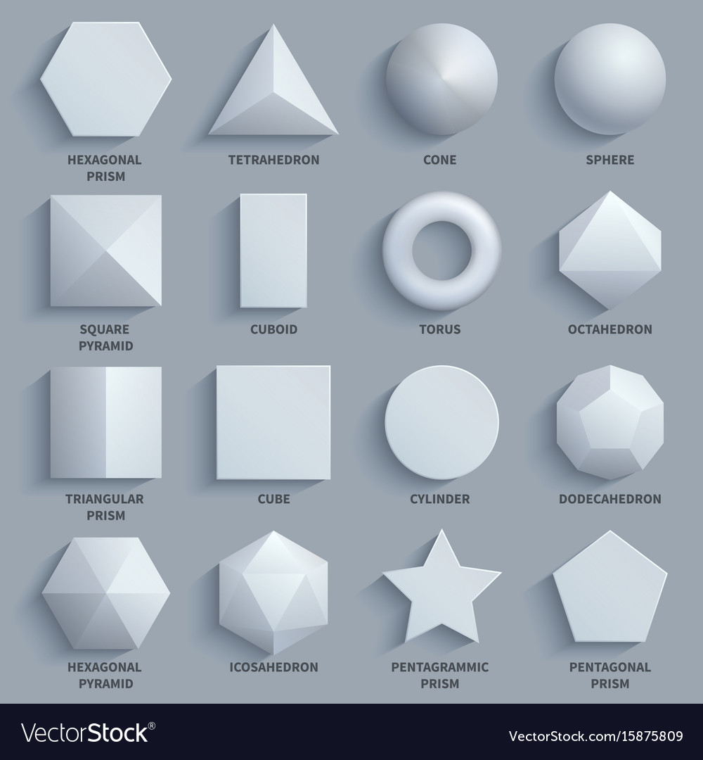 Realistic 3d basic shapes sphere shape Royalty Free Vector