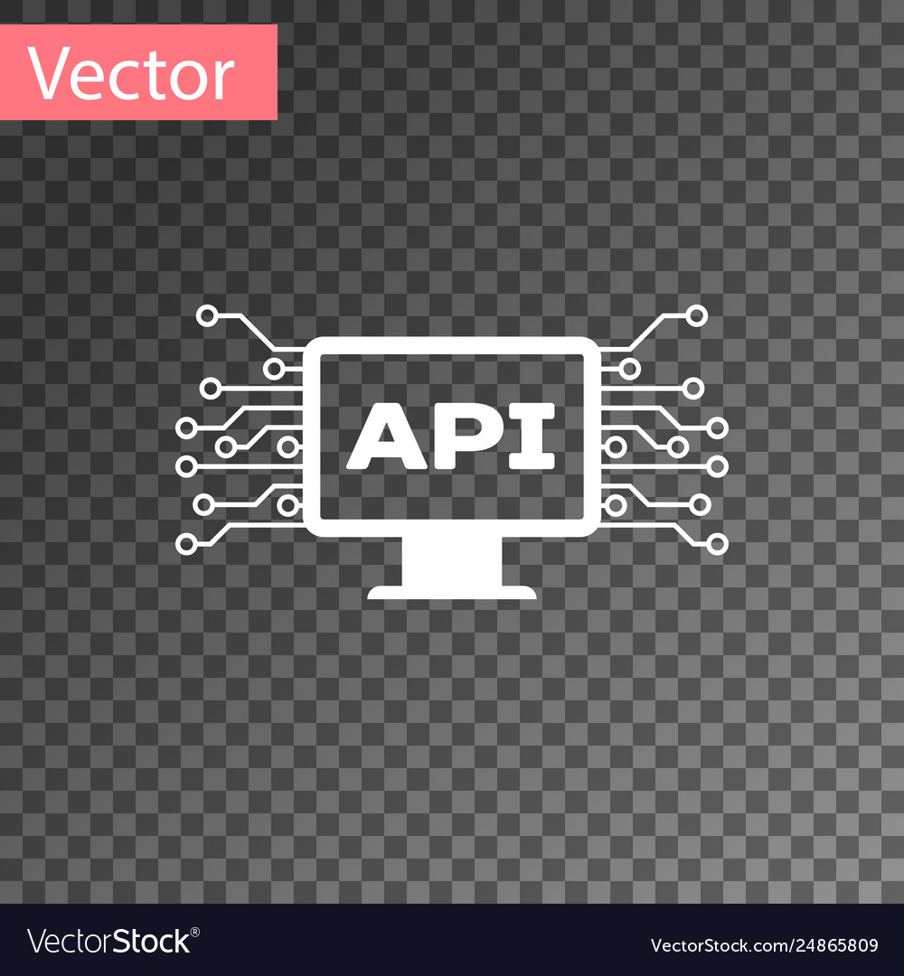 White computer api interface icon isolated vector image White computer api interface icon isolated