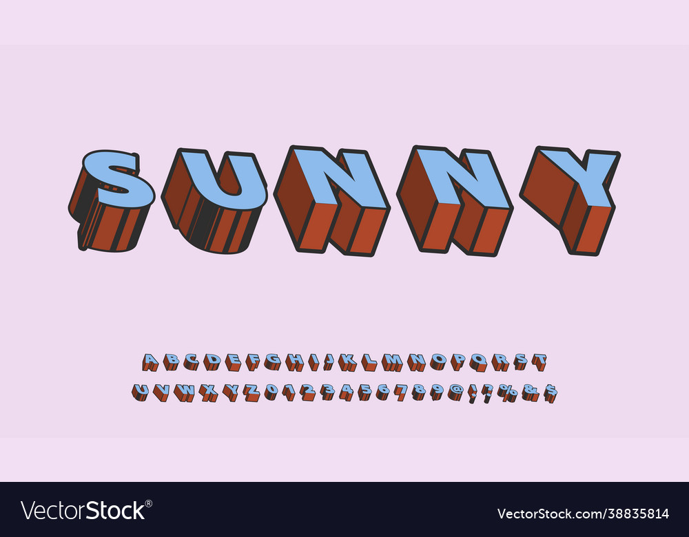 3d font abstract modern typeface vector image 3d font abstract modern typeface