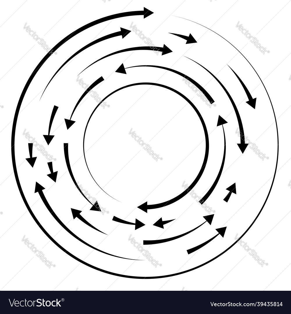 Circular circle arrows in reverse opposite