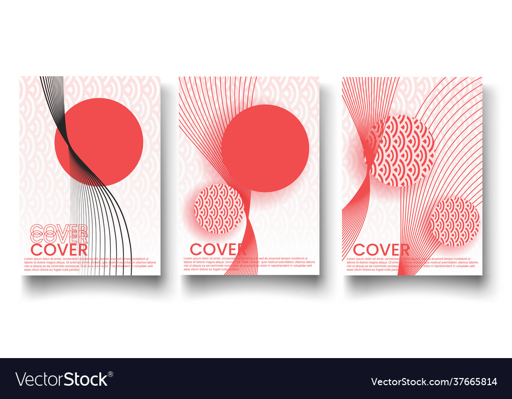 Cover design template set with abstract lines vector image Cover design template set with abstract lines