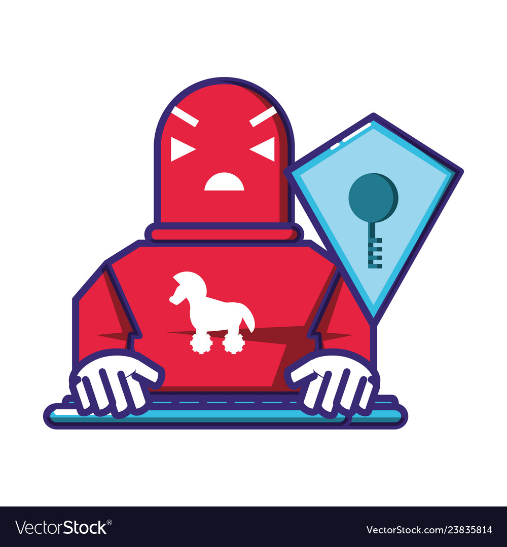 Cyborg robot trojan with shield
