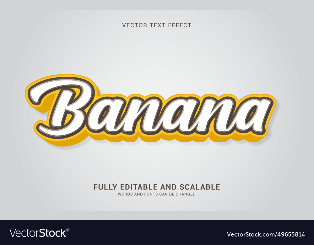 Editable text effect banana style