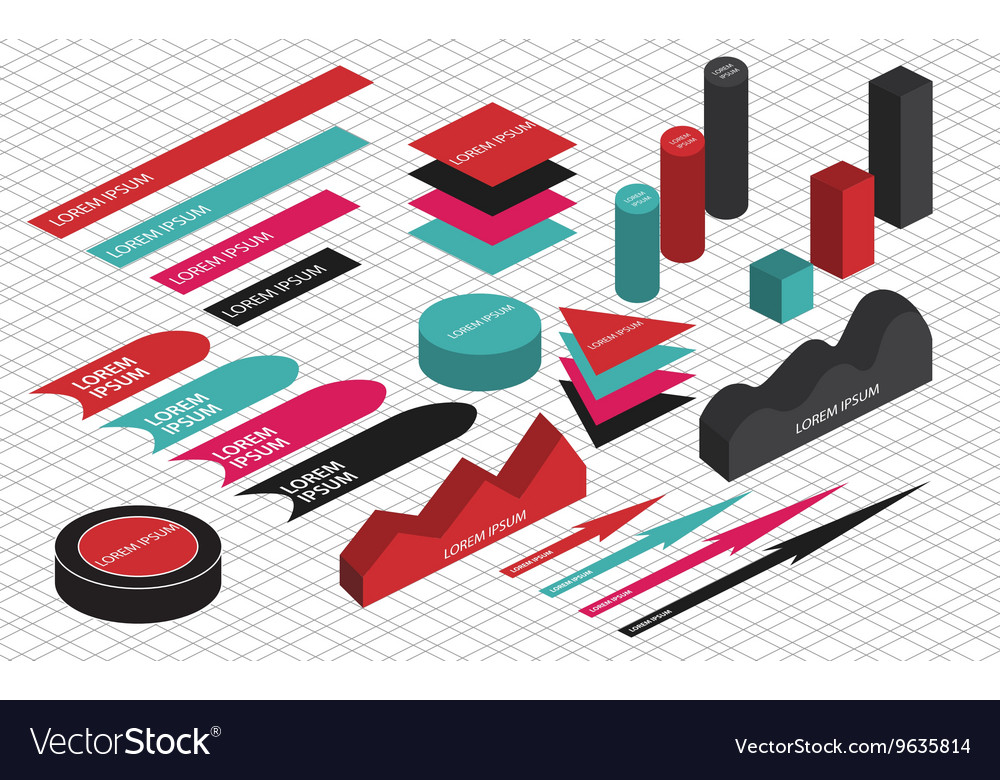 Flat 3d isometric infographic