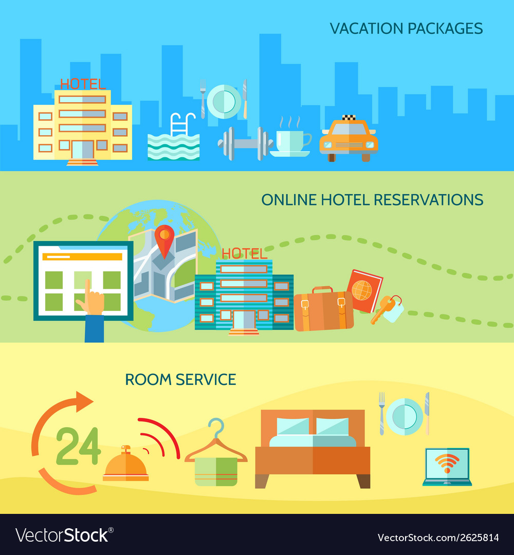 Hotel Service Banners Set Royalty Free Vector Image