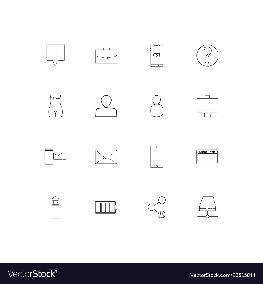 Internet of things linear thin icons set outlined
