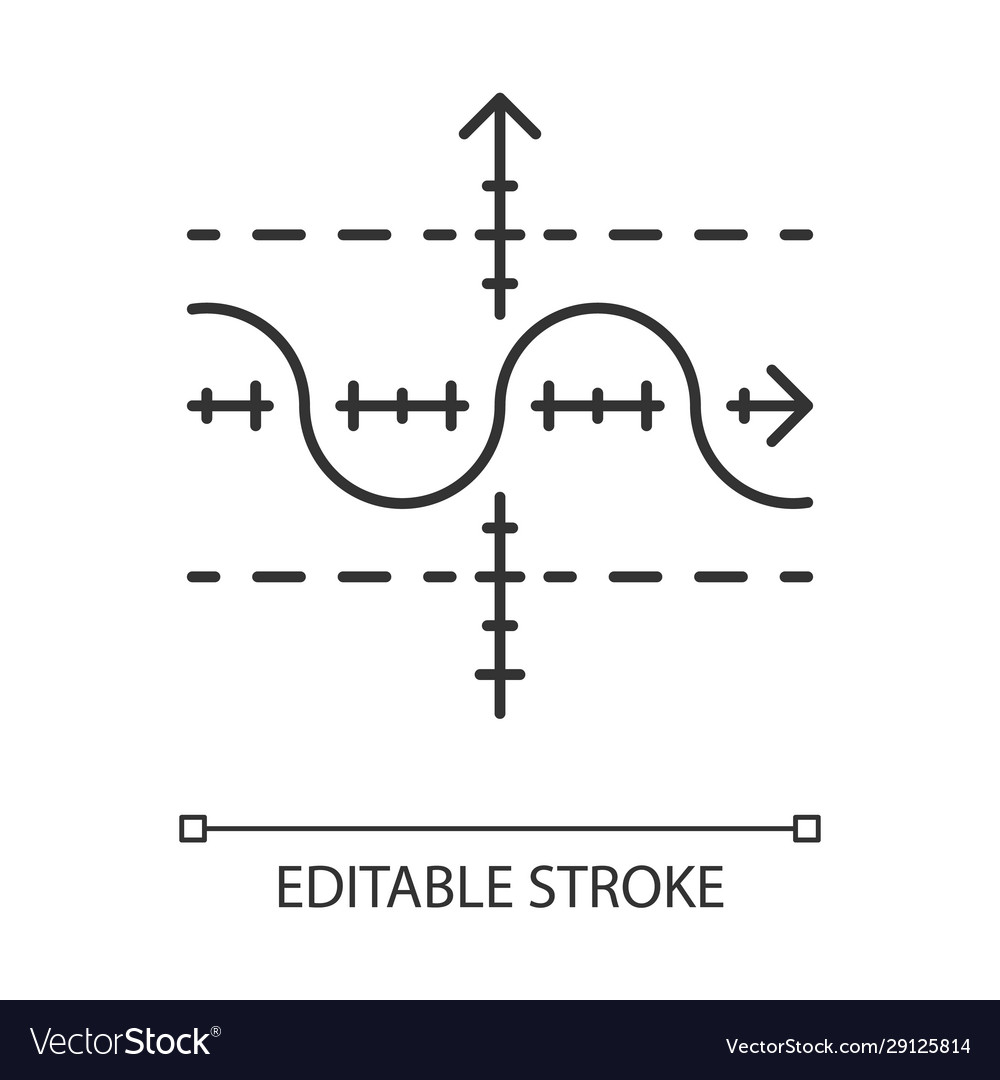 Linear Sine Wave Graph Icon