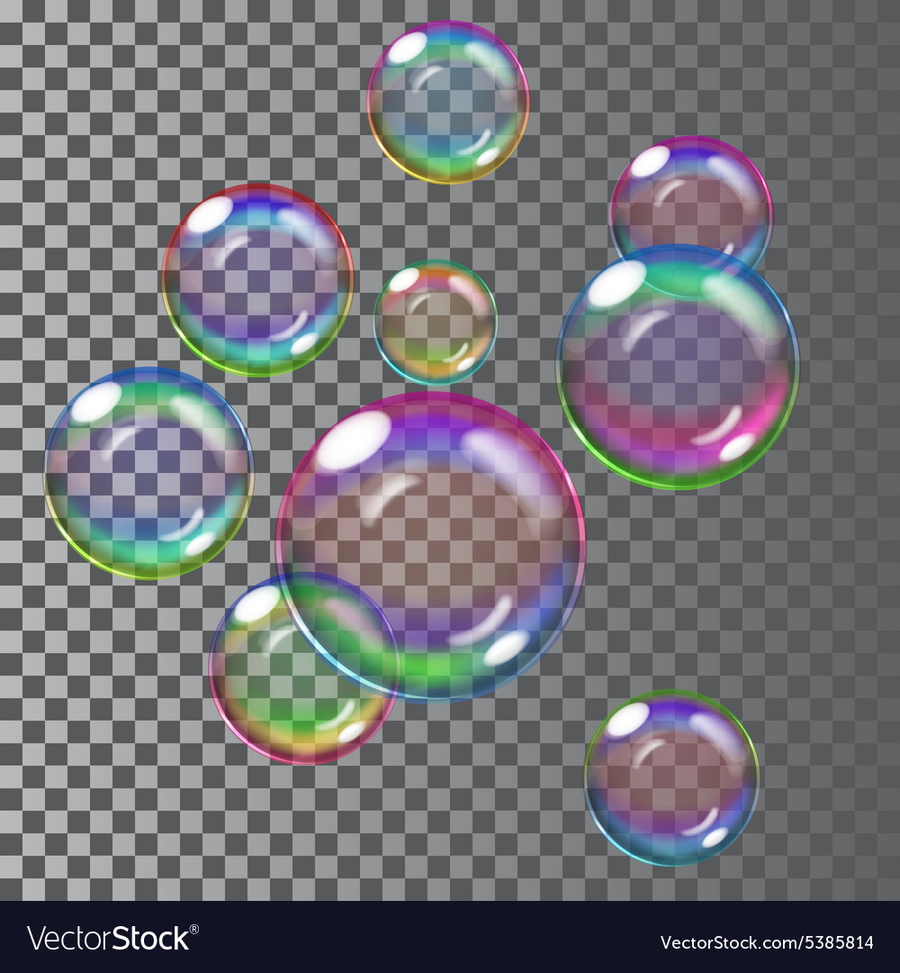 Multicolored soap bubbles Royalty Free Vector Image