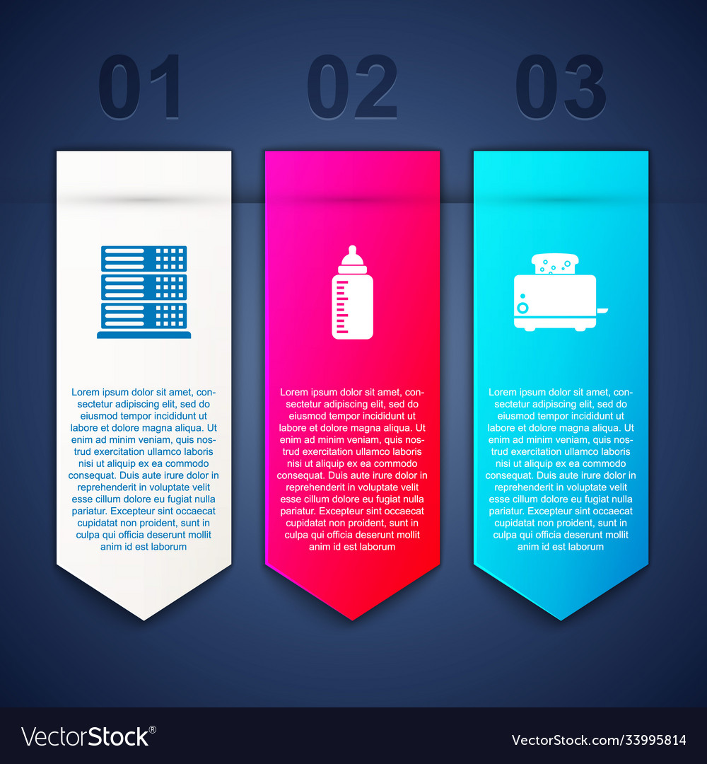 Set server data web hosting baby bottle Vector Image Set server data web hosting baby bottle