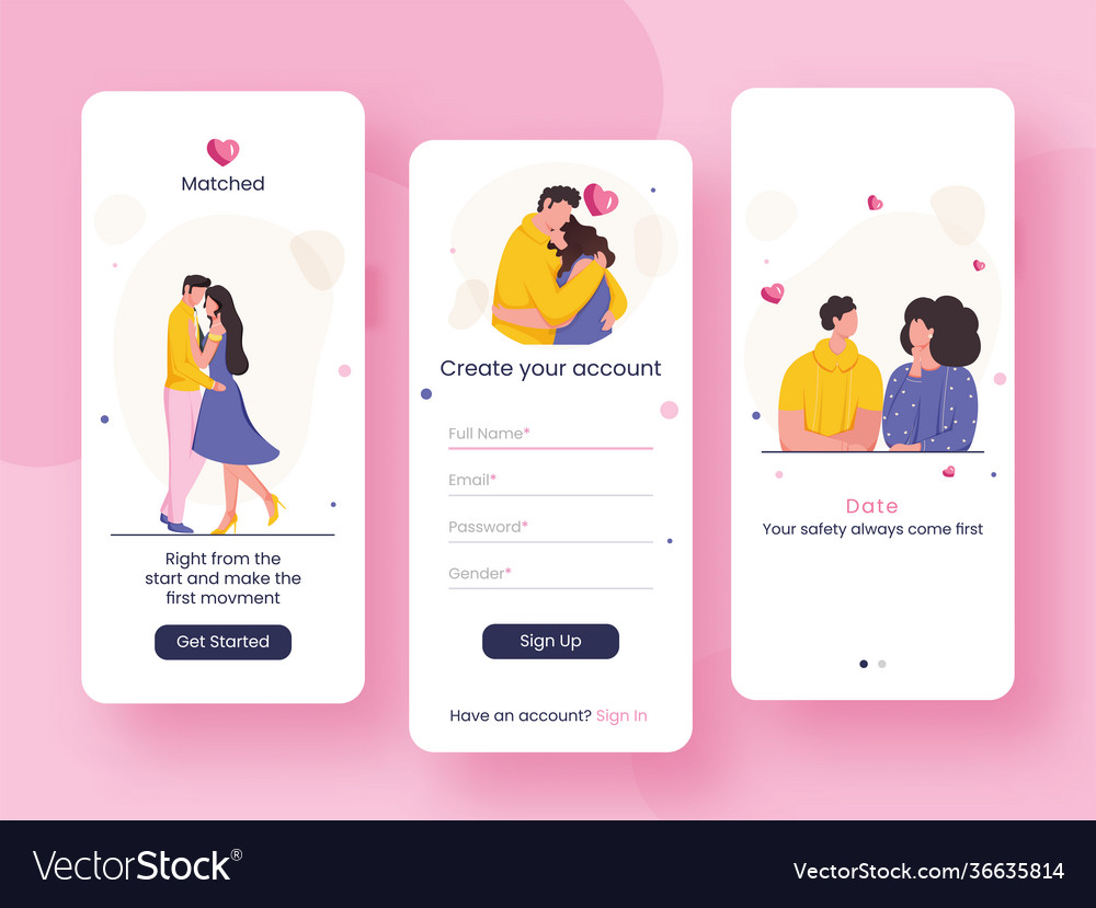 Set ui ux gui screens perfect matched