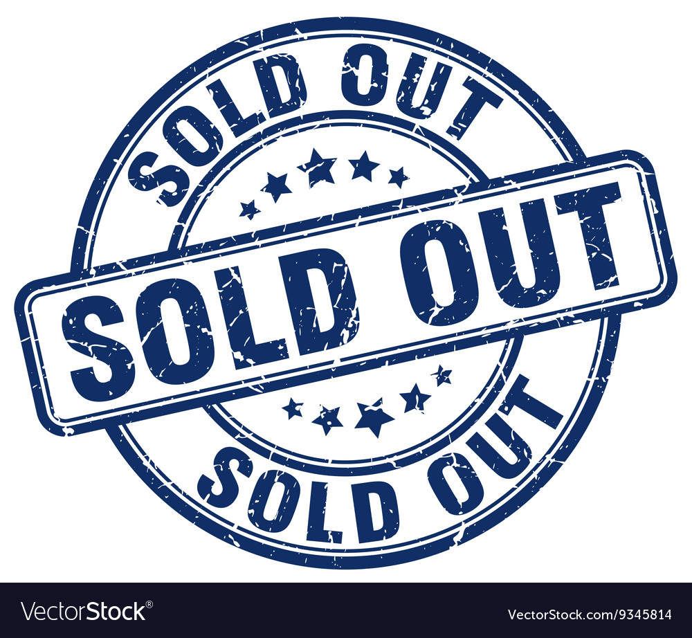 Sold out blue grunge round vintage rubber stamp