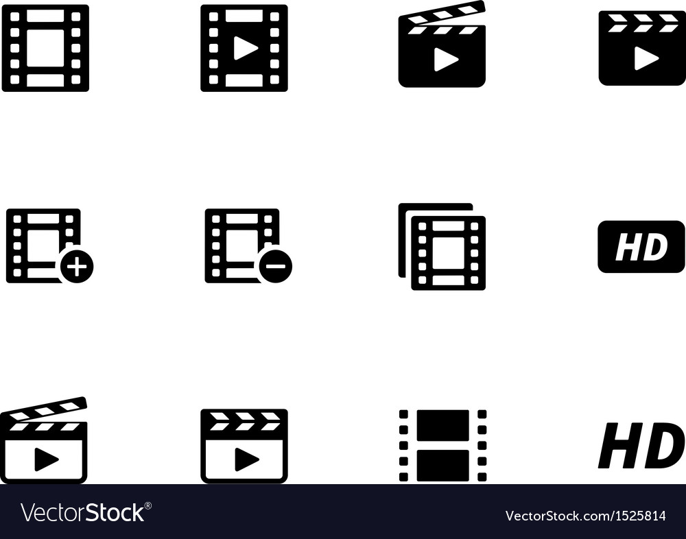 Video-Icons auf weißem Hintergrund