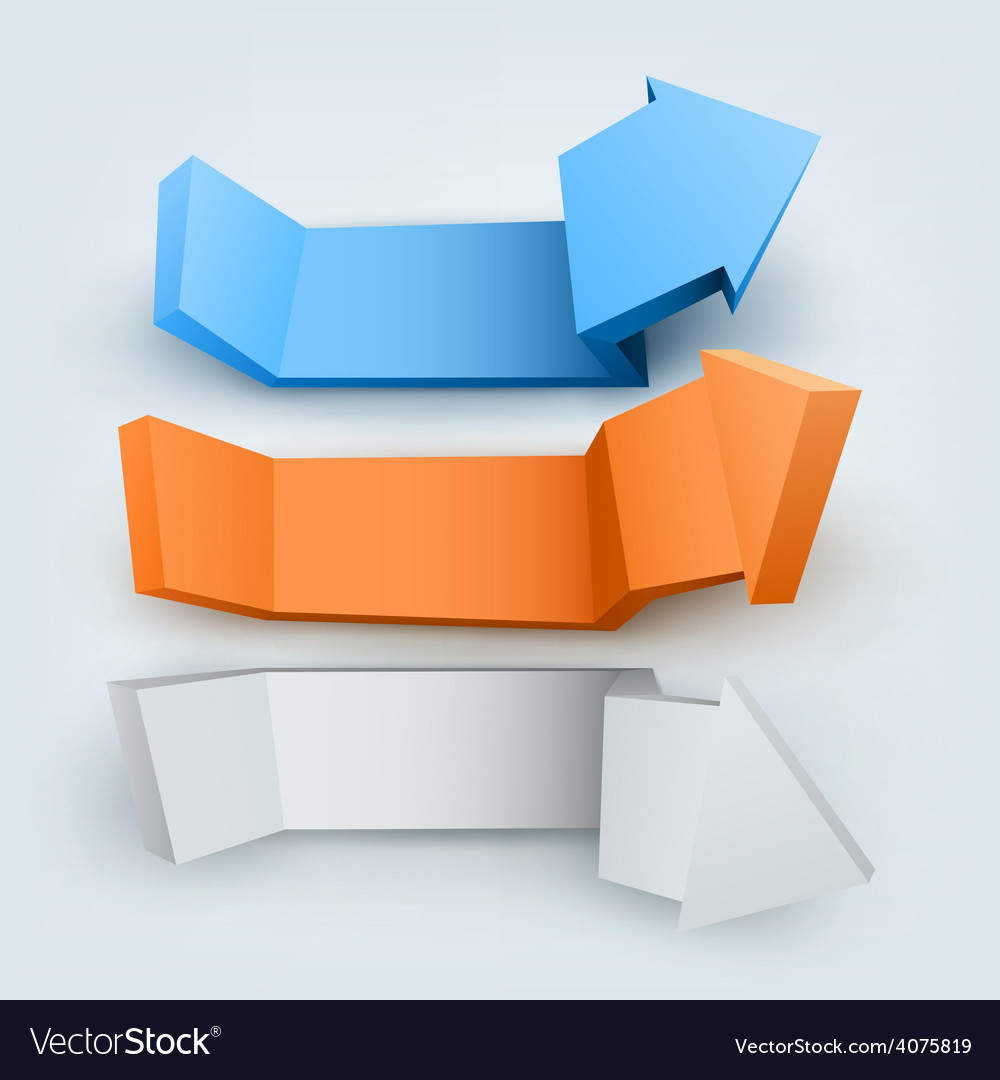 Abstract 3d arrows with place for text