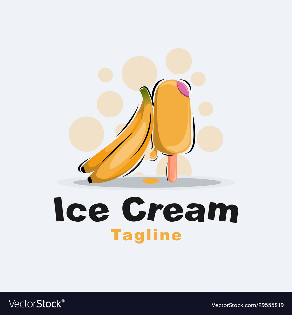 Banana ice cream logo design