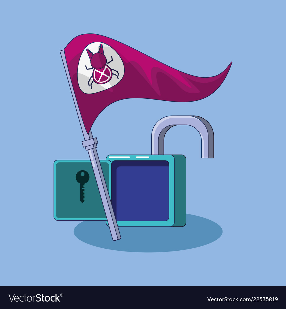 Flag bug with padlock