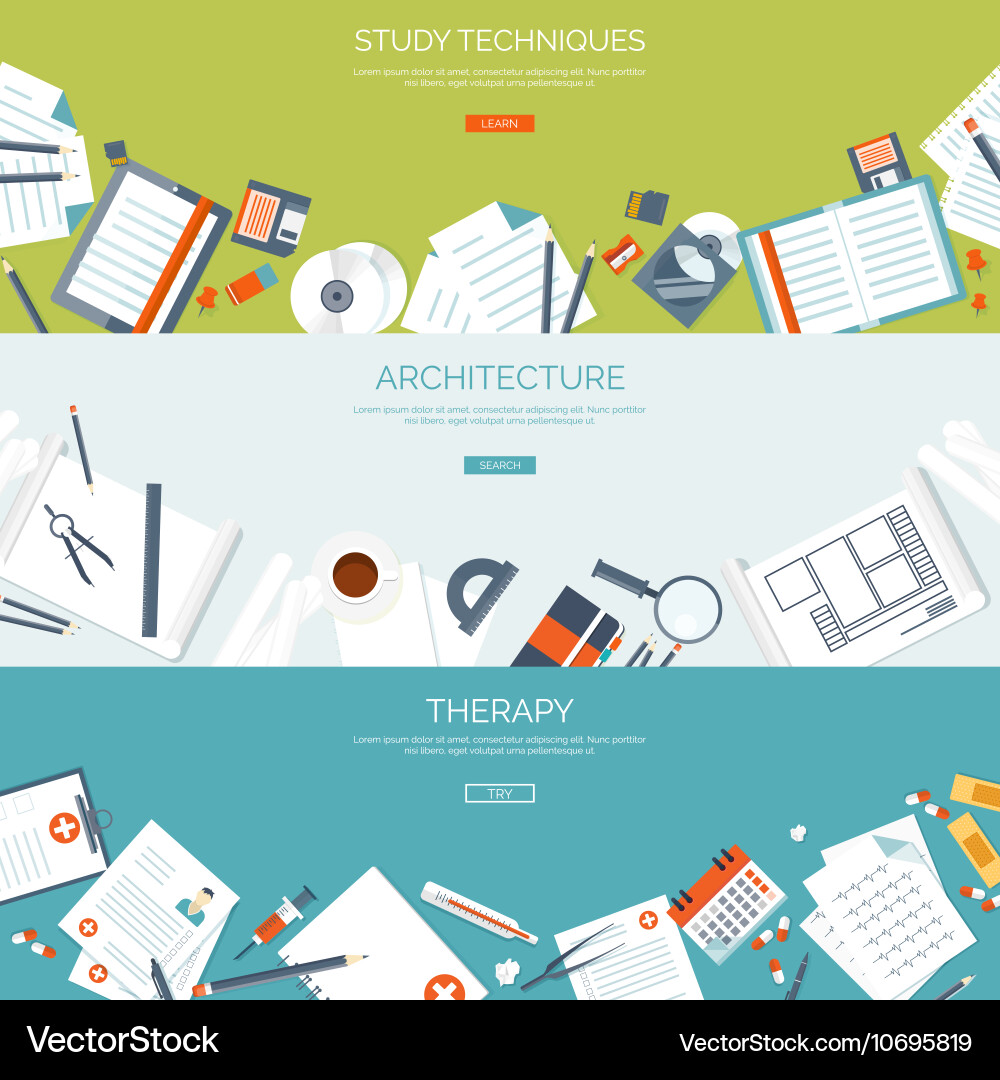 Flat Backgrounds Set Royalty Free Vector Image