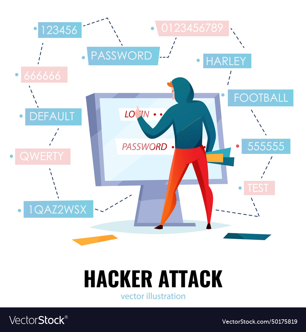 Hacker password composition vector image Hacker password composition