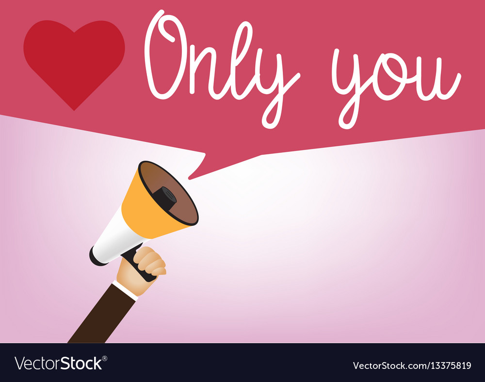 Hand holding megaphone to speech love message Vector Image