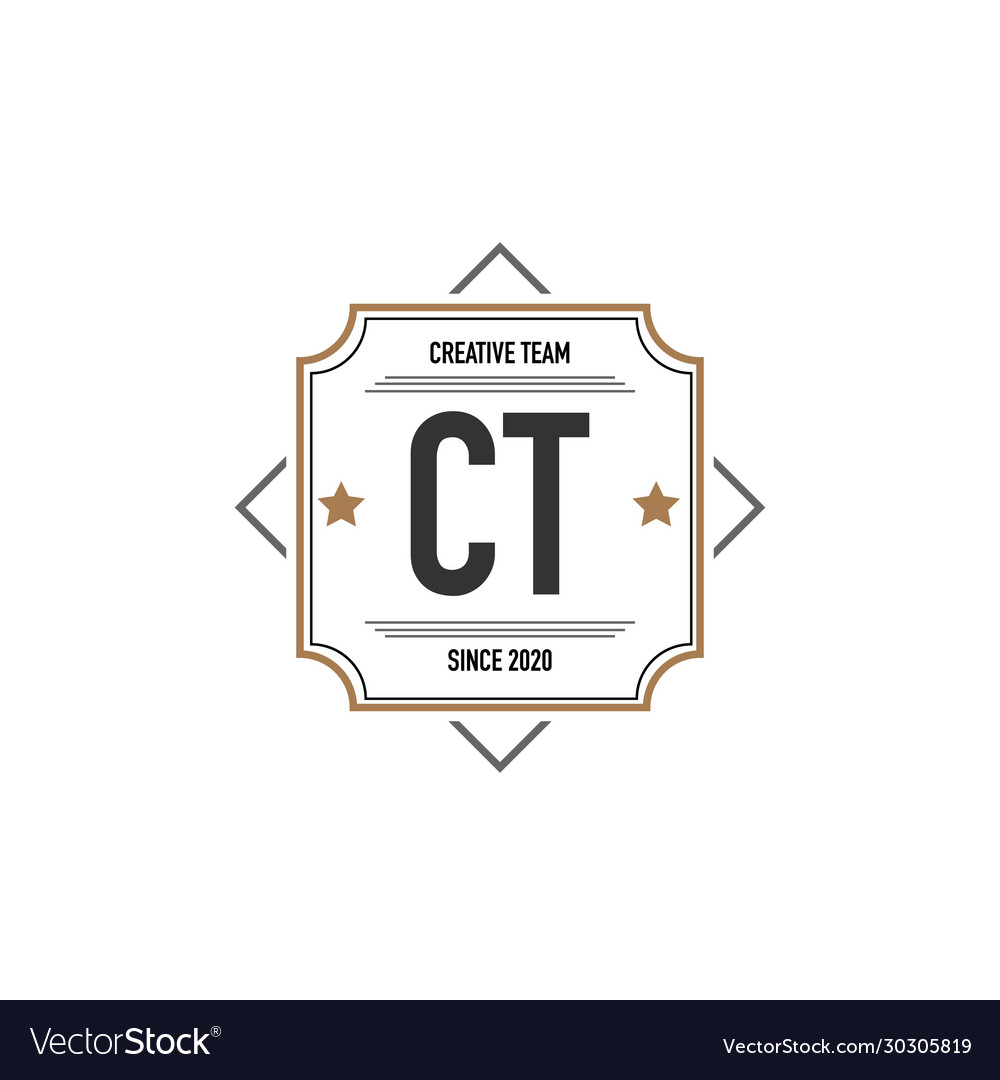 Initial letter ct in elegance box logo design