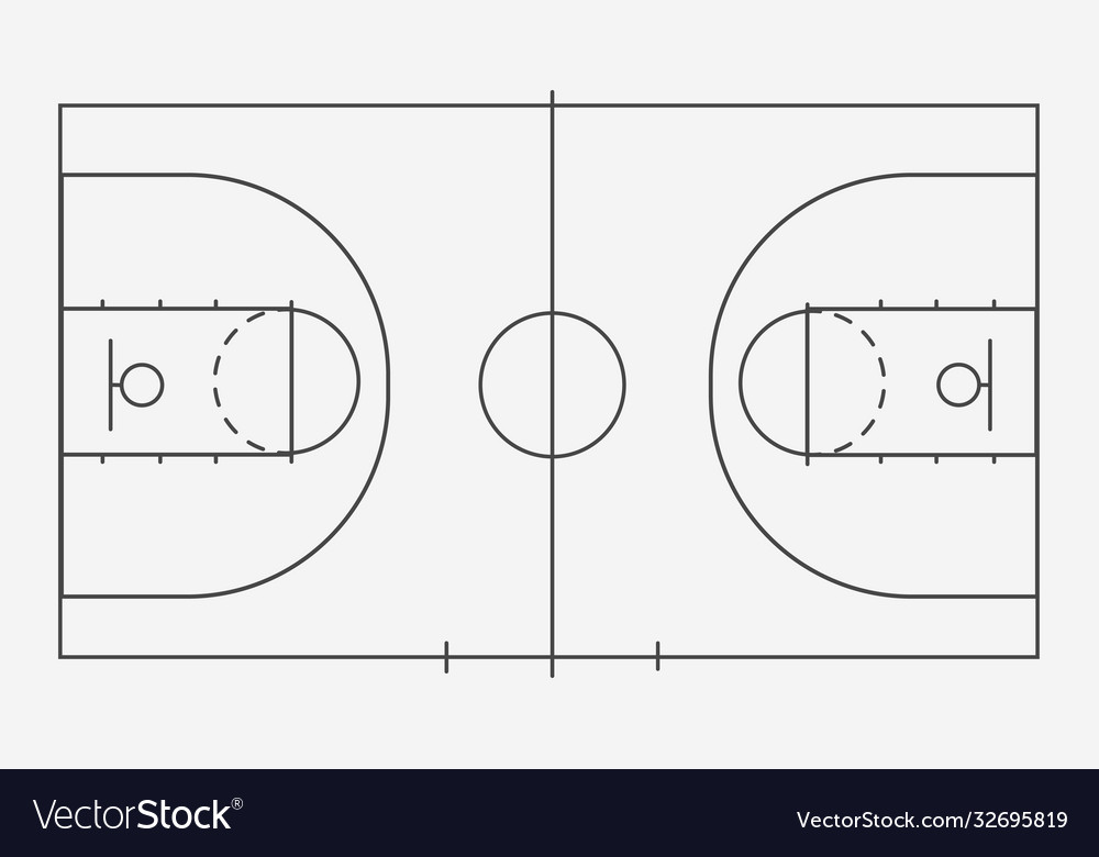 Isolated basketball field for ball game Royalty Free Vector