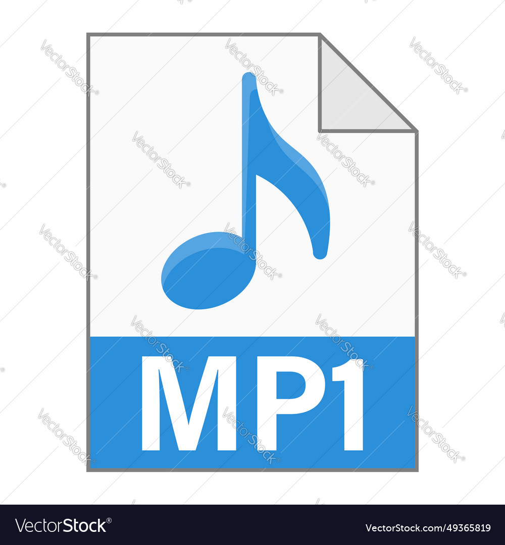 Modern flat design of mp1 file icon for web vector image Modern flat design of mp1 file icon for web
