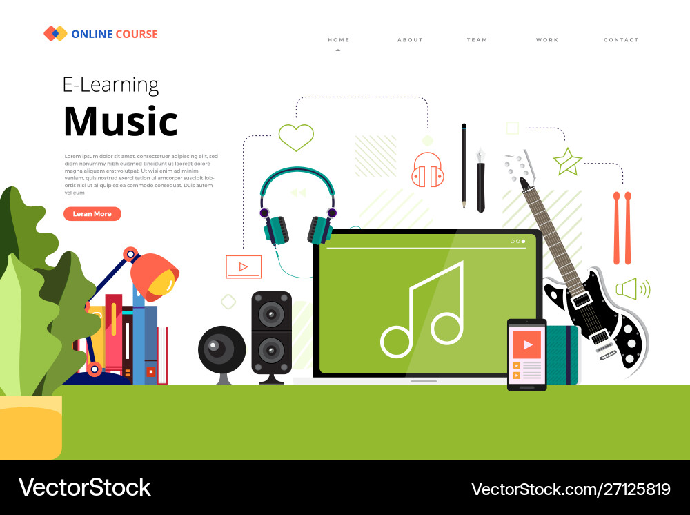 Online course technology skill Royalty Free Vector Image