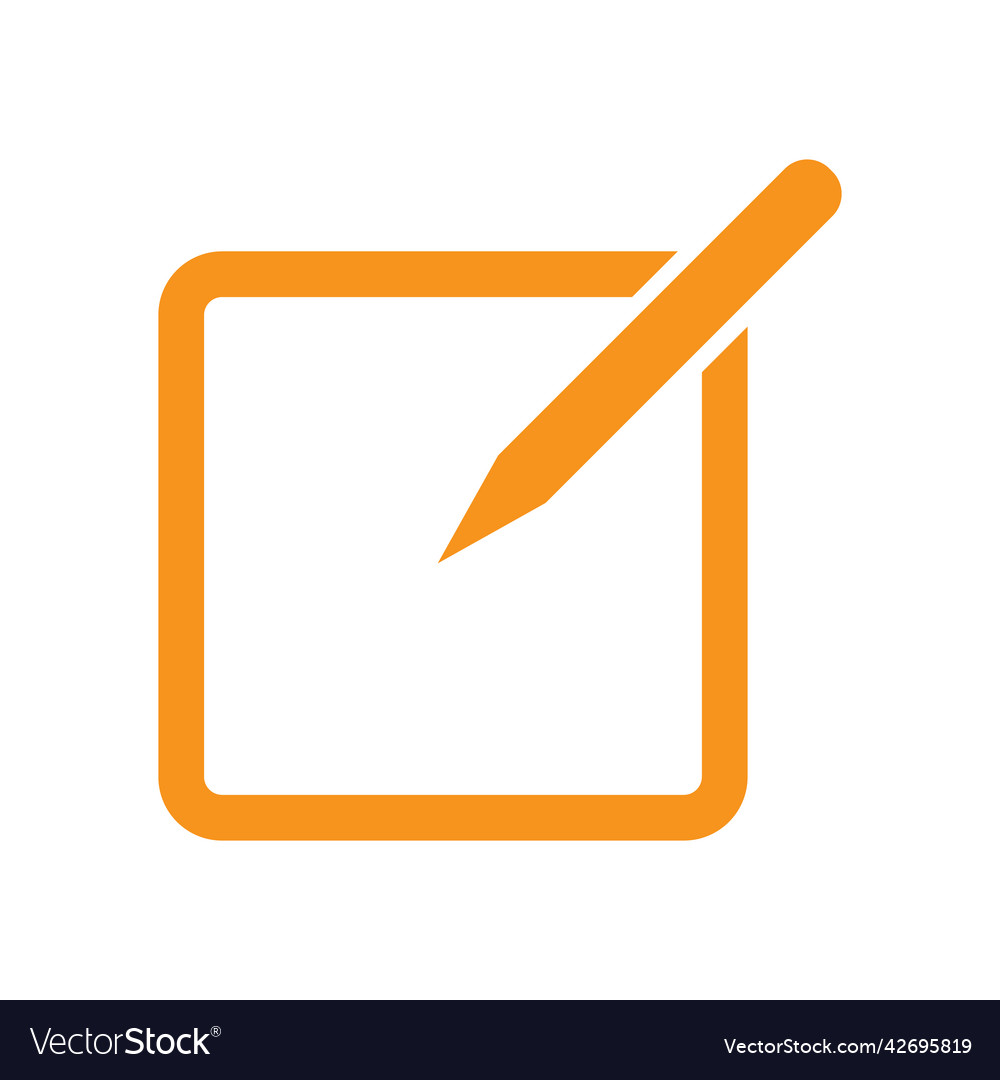 Orange compose email line icon