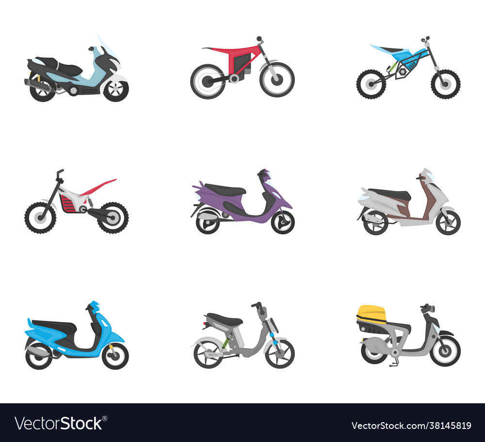Pack Motorräder flache Icons